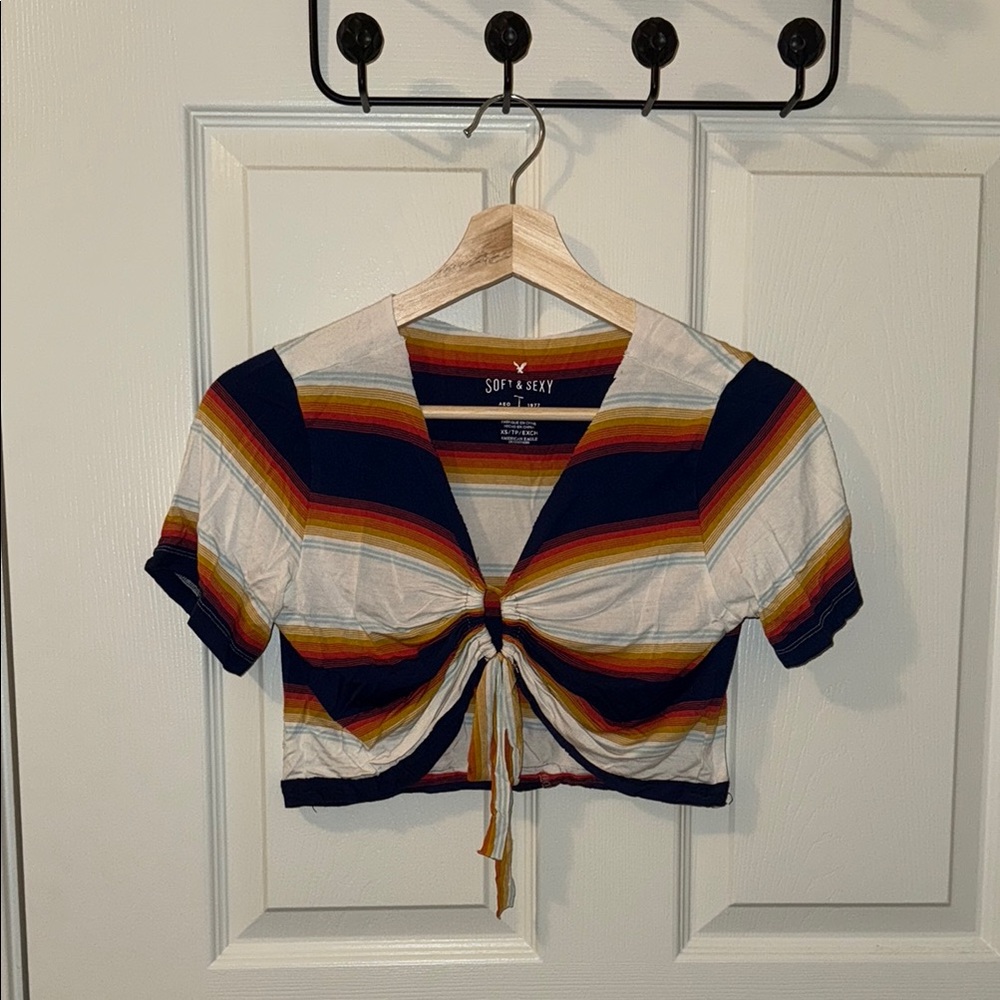 american eagle striped cropped soft and sexy T size XS